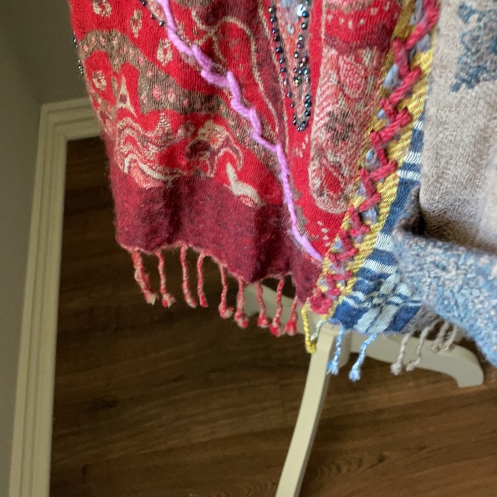 Soft Surroundings 100% Wool Patchwork Embroidered… - image 7